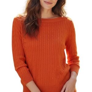 J. Crew 100% linen cable knit spring coastal preppy classic sweater